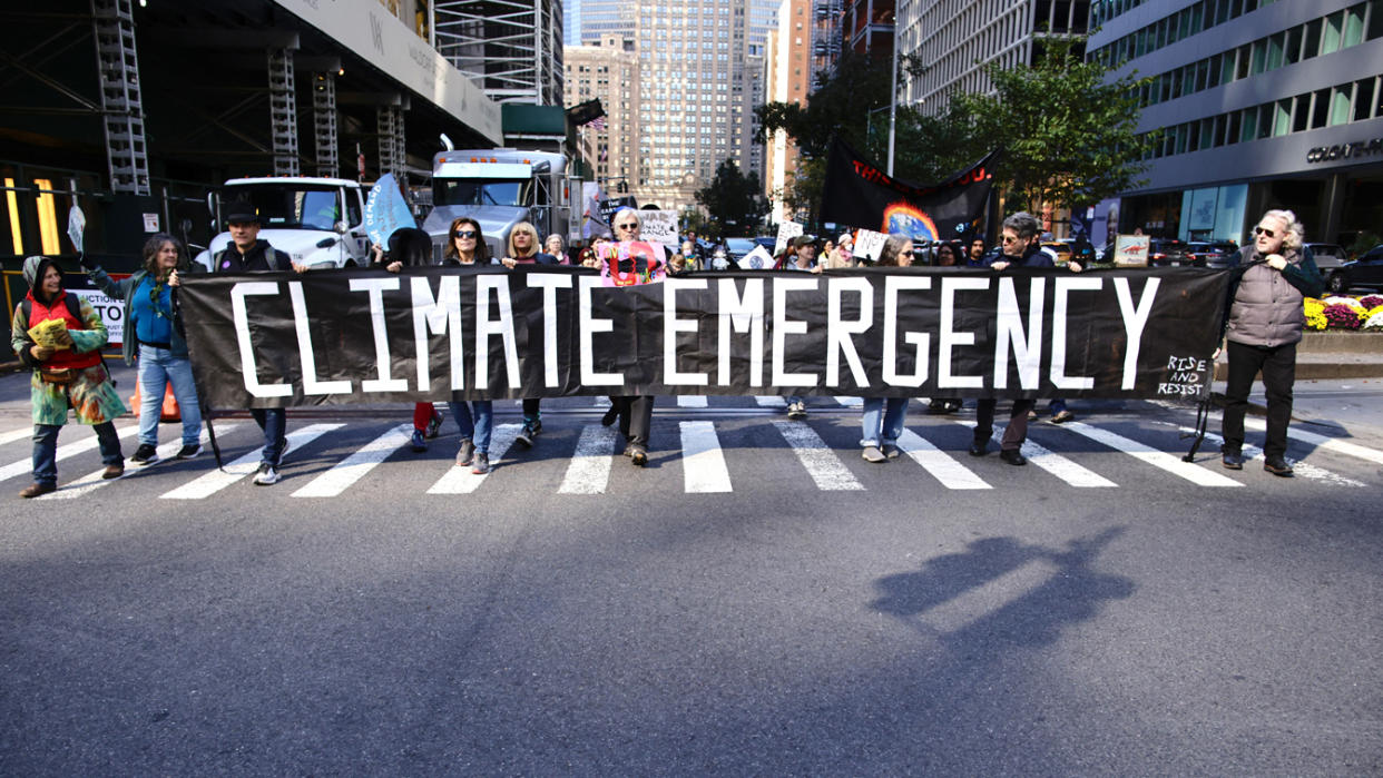 A climate protest in NYC