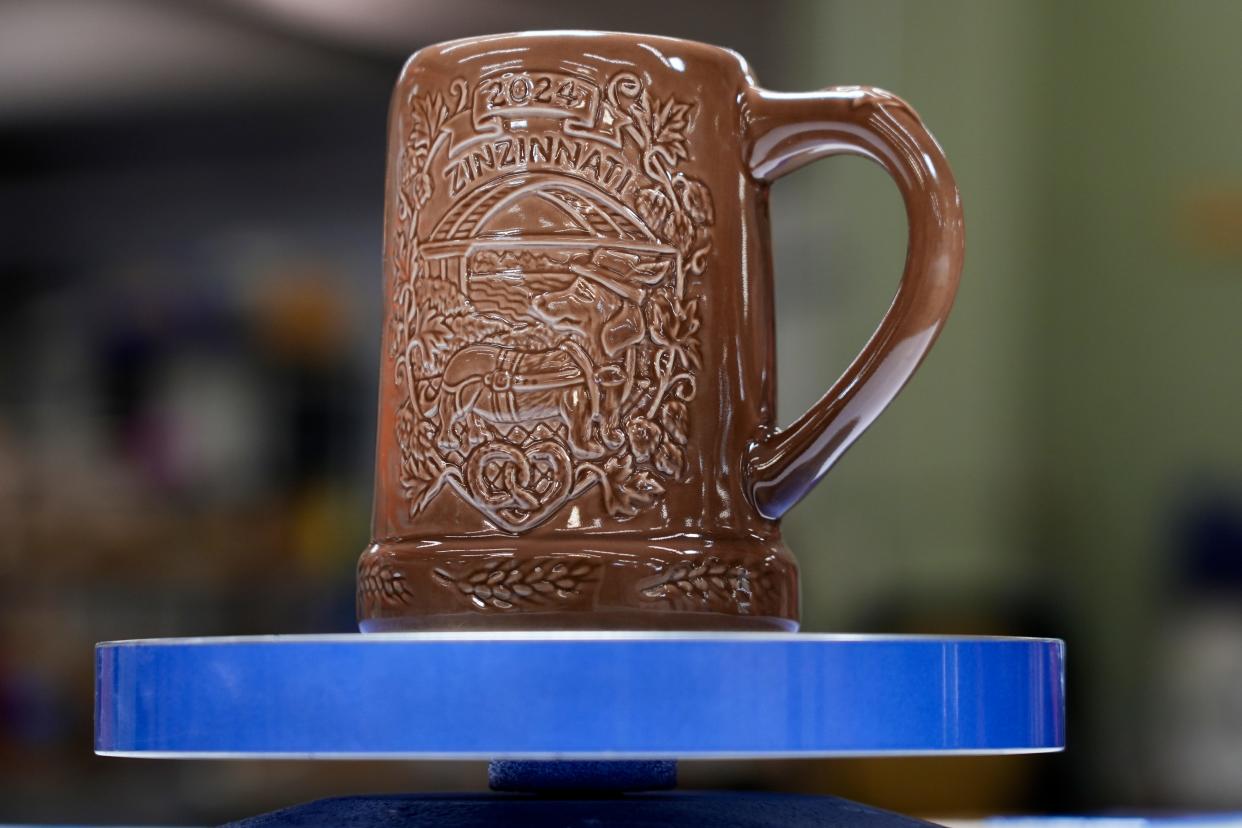 The official commemorative stein for Oktoberfest Zinzinnati 2024. This will be Rookwood Pottery’s first time making the official Oktoberfest steins in the 48 years of the festival.
