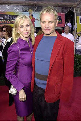 Sting and his wife at the Hollywood premiere of Walt Disney's The Emperor's New Groove