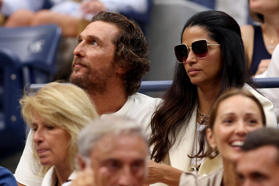 Matthew McConaughey and Camilla Alves McConaughey at the U.S. Open