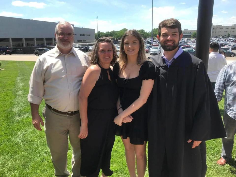 Teachers Todd and Kelli Miller, left, are opening the Mega Pines Mini Golf attraction as a way to educate and entertain school-age children. Their own children, Meagan, center, and Tyler, right, are helping with the venture.