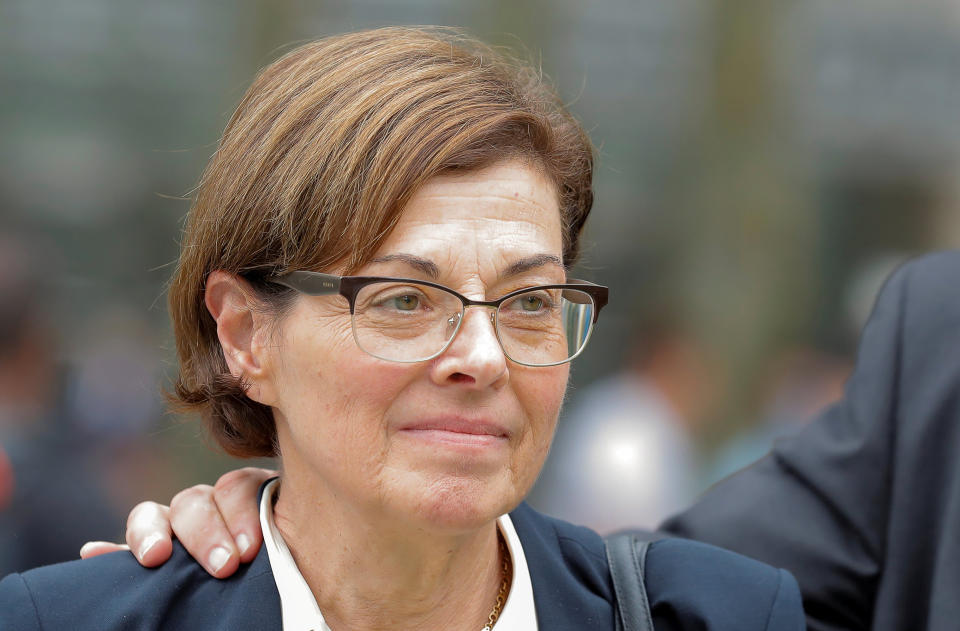 Nancy Salzman exits following a hearing on charges in relation to the Albany-based organization NXIVM at the United States Federal Courthouse in Brooklyn at New York, U.S., on July 25, 2018. | Brendan McDermid—Reuters