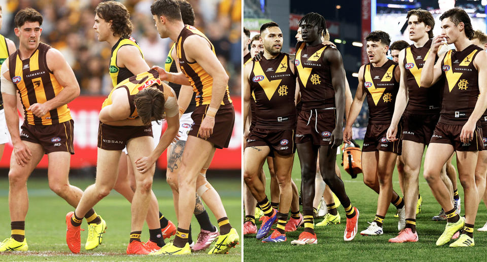 Will Day with Hawthorn teammates.