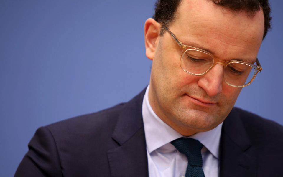 Jens Spahn, Germany's health minister, pauses during a Coronavirus update news conference in Berlin, Germany, on Friday, Jan. 22, 2021. TheÂ fatalitiesÂ in Europeâ€™s largest economy underscore the urgency facing Chancellor Angela Merkelâ€™s government to slow the spread of the disease and guard against new mutations.Â Photographer: Liesa Johannssen-Koppitz/Bloomberg - Liesa Johannssen-Koppitz/ Bloomberg