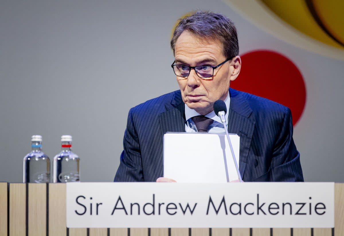 Sir Andrew Mackenzie attends a Shell shareholders’ meeting in Rotterdam in December 2021 (SEM VAN DER WAL/ANP/AFP via Getty Images)