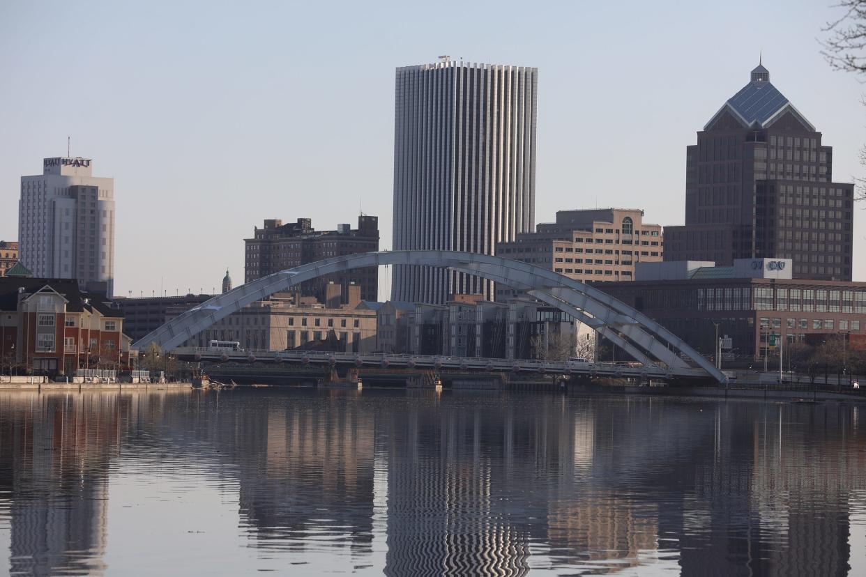 The Frederick Douglass Susan B. Anthony Memorial Bridge in Rochester,  April 14, 2021 is often referred to also as the Freddy Sue Bridge.