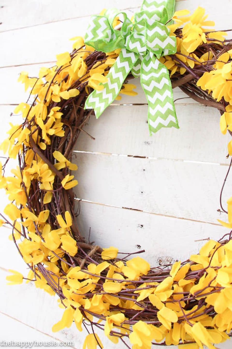 Dollar Store Forsythia Wreath