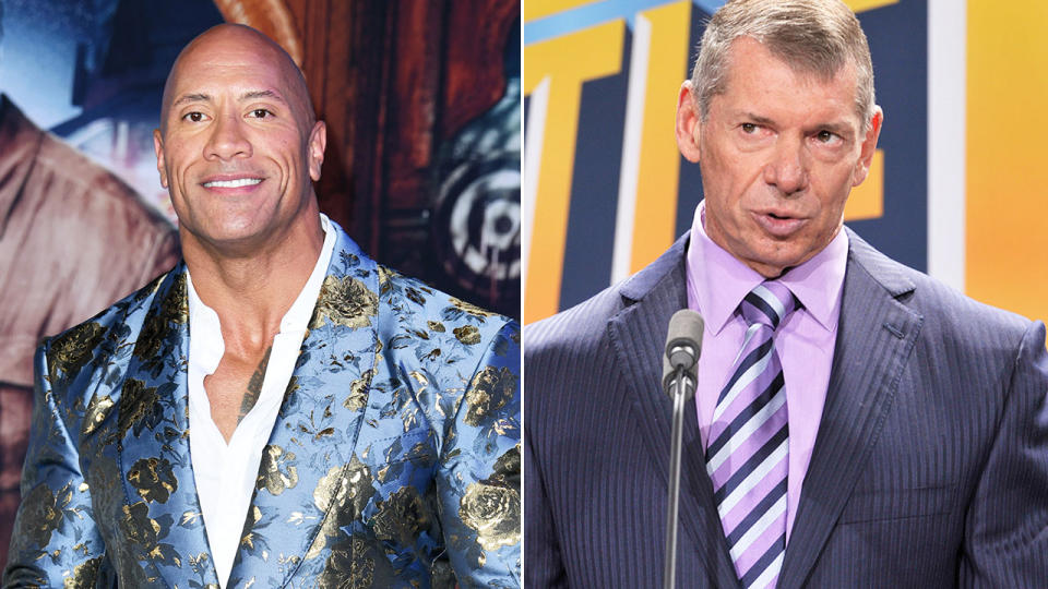 Seen here, Dwayne 'The Rock' Johnson and WWE supremo Vince McMahon.