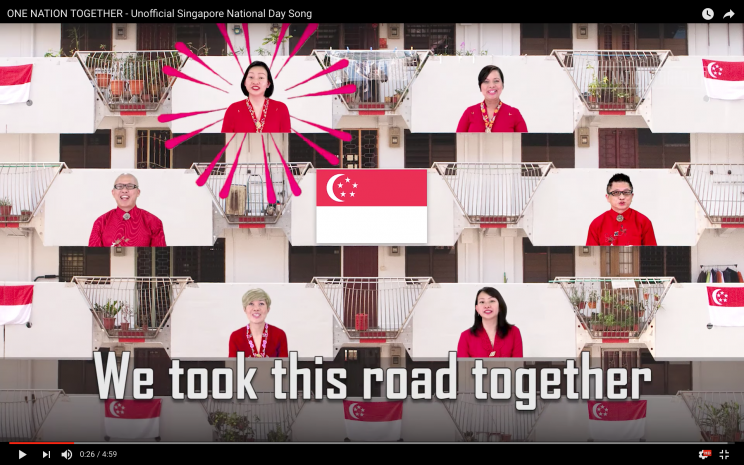 One Nation Together is a ground-up effort featuring contributions from Singaporeans around the world. (Photo: Screengrab/Alvin Oon)