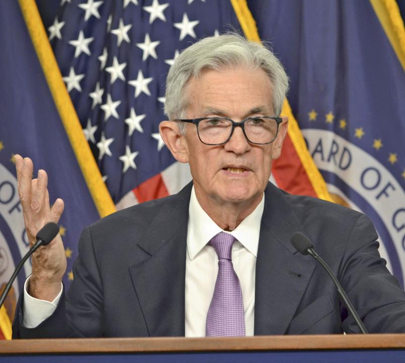 U.S. Federal Reserve Chair Jerome Powell attends a press conference, following a meeting of the Federal Open Markets Committee, in Washington on September 18, 2024.( The Yomiuri Shimbun via AP Images )