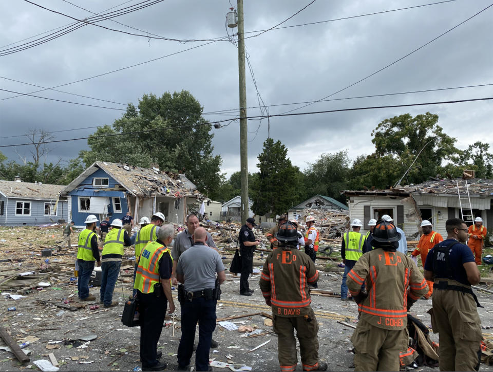 Rescue crews at the scene of the explosion. (Mayor Lloyd Winnecke)