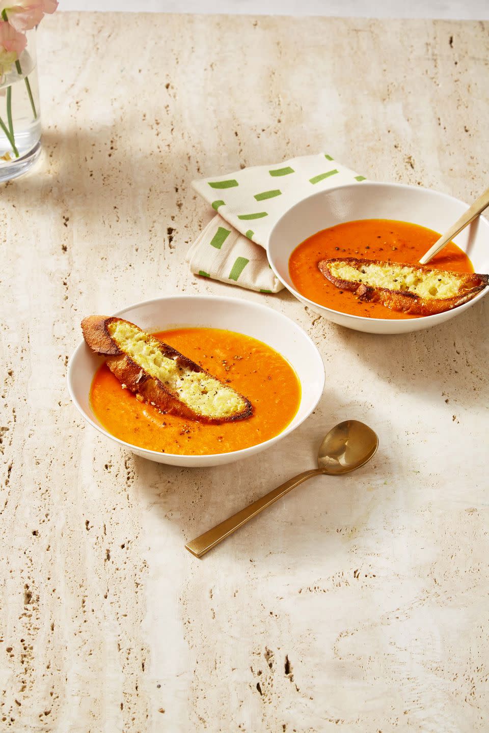 tomato soup with parmesan crostini