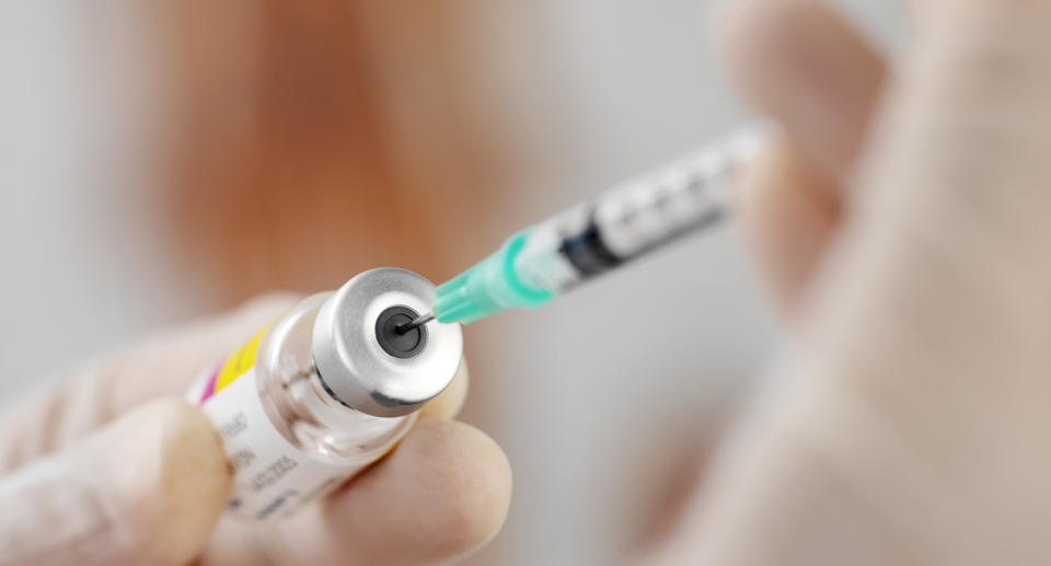 A close up image of a vaccination.