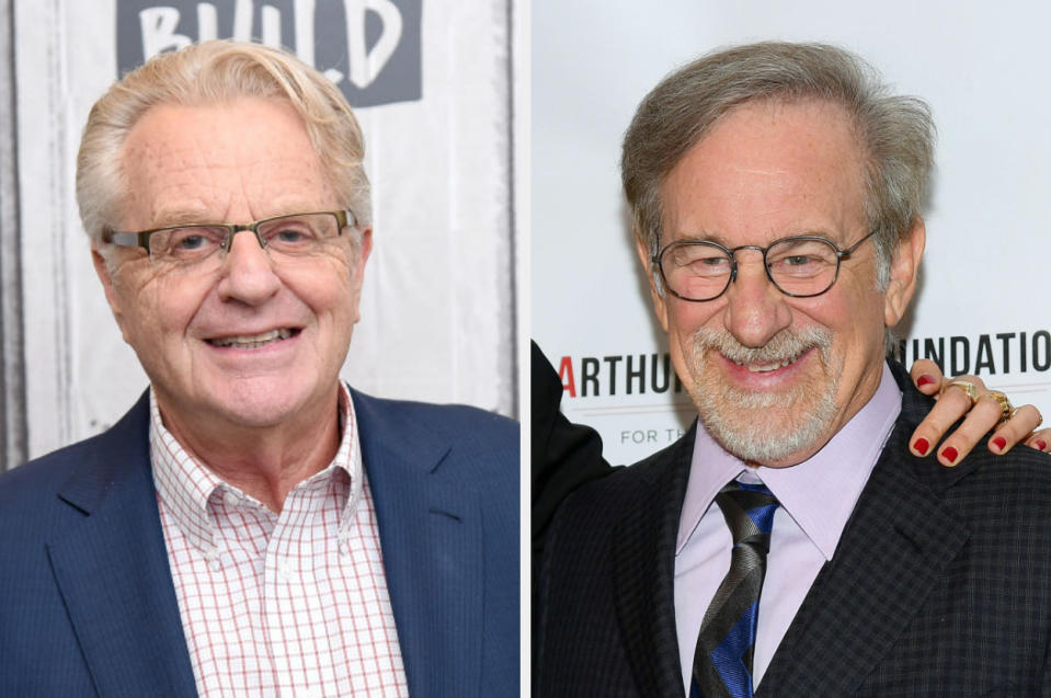 Side-by-side of Jerry Springer and Steven Spielberg