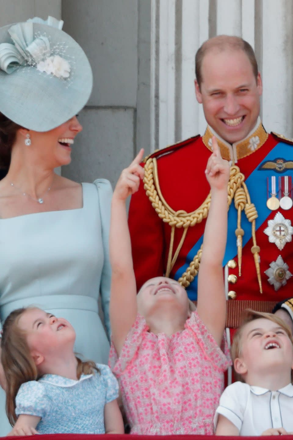 <p>The Duchess laughs with her family on the balcony of Buckingham Palace during the <a href="https://www.harpersbazaar.com/celebrity/latest/g21245781/trooping-the-colour-2018-photos/" rel="nofollow noopener" target="_blank" data-ylk="slk:Trooping the Colour 2018;elm:context_link;itc:0;sec:content-canvas" class="link ">Trooping the Colour 2018</a>.</p>