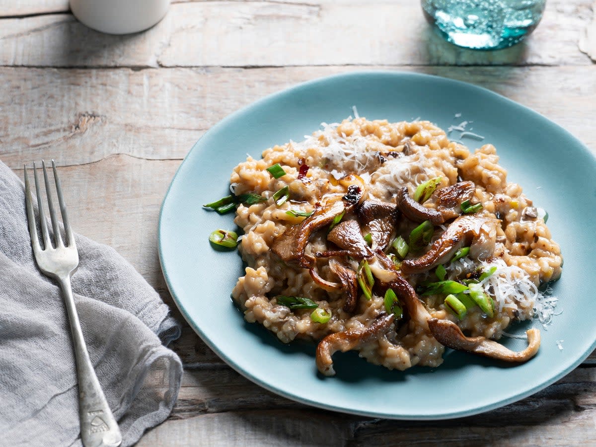 Oyster mushrooms fried until golden provide both a visual and textural spectacle  (Amy Poon)