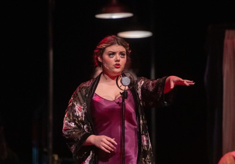 Brylan Finley performs a scene in the University of the Pacific's production of "The Threepenny Opera."