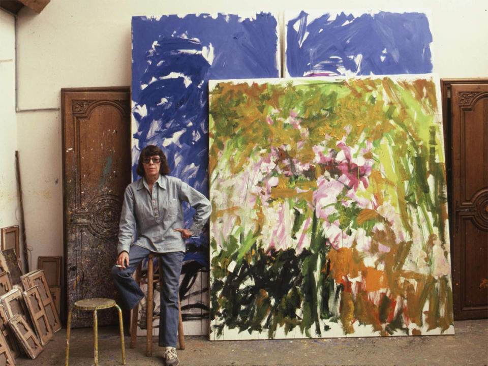 Abstract expressionist Joan Mitchell at her studio in Vétheuil, France, 1983. / Credit: Robert Freson/Joan Mitchell Foundation Archives. © Joan Mitchell Foundation