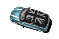 <p>The Mini Convertible’s body can be rendered in 11 colors, including a new “Caribbean Aqua” hue that Mini resurrected from the classic Mini’s color archives, as well as the beautiful “Melting Silver” hue recently introduced on the new Clubman. Also new is an available fabric top sewn in the pattern of the jolly ole Union Jack.</p>