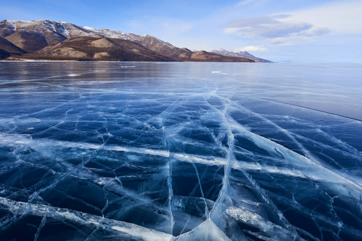 a frozen over lake