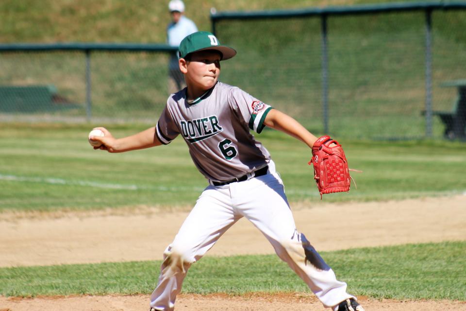 Dover's Parker Redman was the winning pitcher in Saturday's Cal Ripken 11-year-old, 60-foot state championship game against Concord in Dover.