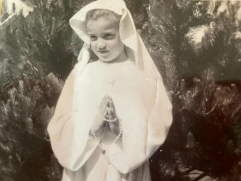 Maria Gabriela Camou, who died in the collapse of Champlain Towers South, at her first communion.