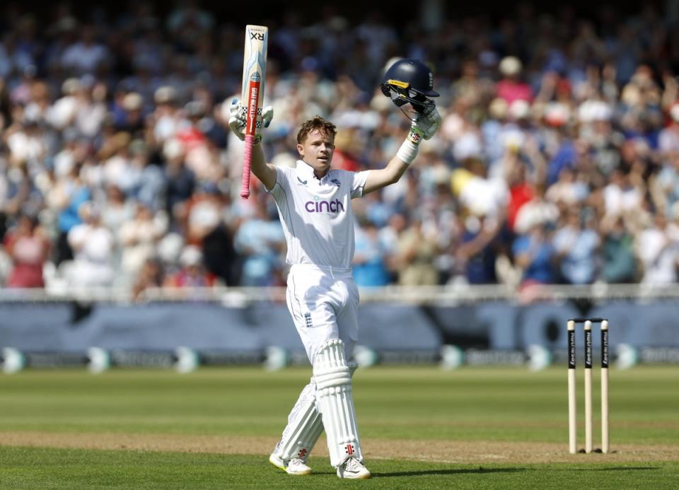 Ollie Pope made the most of being dropped twice to score a hundred for England against the West Indies (PA Wire)