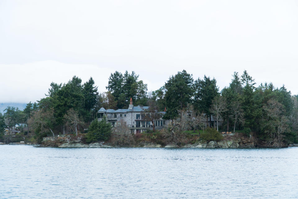 The residence of Prince Harry and and his wife Meghan is seen in Deep Cove Neighborhood from a boat on the Saanich Inlet, North Saanich, British Columbia on January 21, 2020