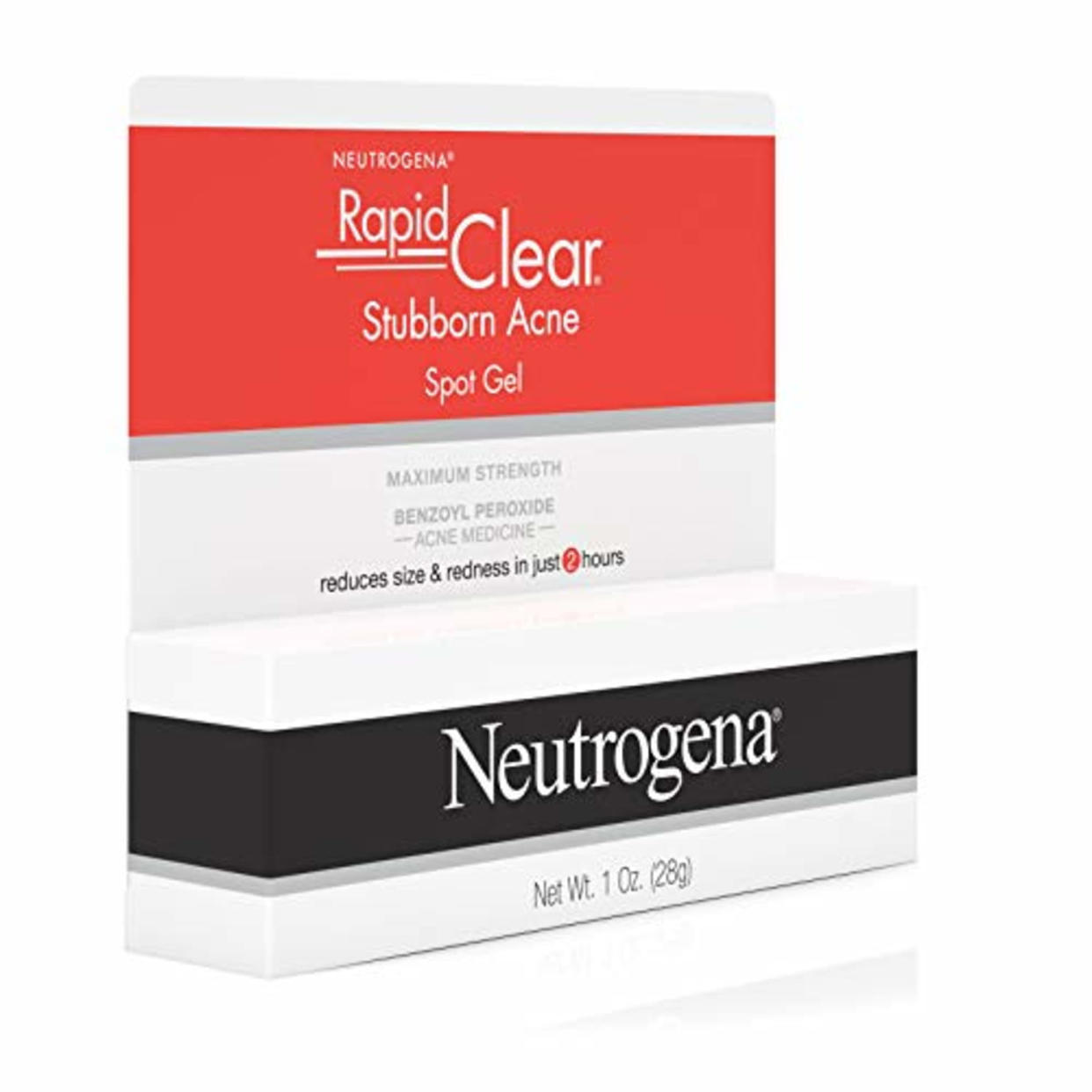 Neutrogena Rapid Clear Stubborn Acne Spot Treatment Gel with Maximum Strength Benzoyl Peroxide Acne Treatment Medicine, Pimple  Cream for Acne Prone Skin with 10% Benzoyl Peroxide, 1 oz (Amazon / Amazon)