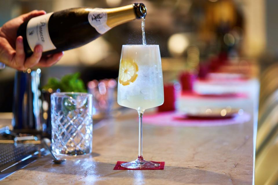 An Amalfi Limone Spritz is one of the Italian cocktails offered at Fiolina Pasta House's new weekend brunch in Boca Raton.