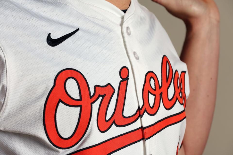 You can't miss the swoosh on the front of the Orioles' new jerseys.