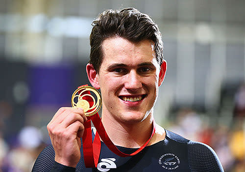 Sam Webster won his second gold medal, and first individual one at Glasgow, when he won the men's individual sprint.