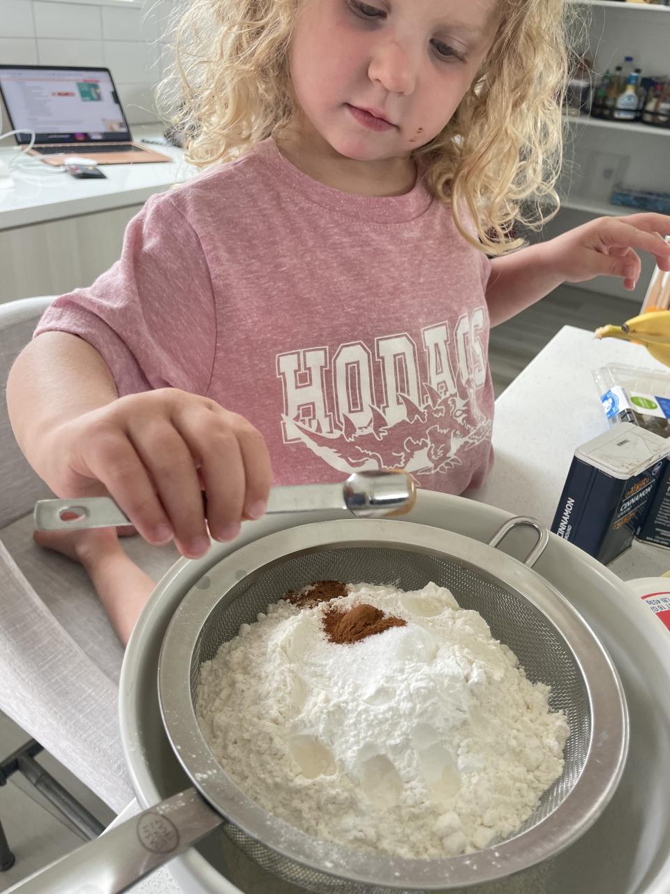 author's daughter baking