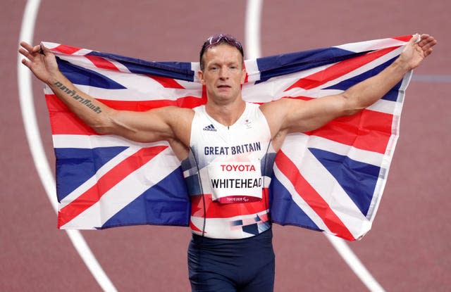 Great Britain’s Richard Whitehead won 200m silver