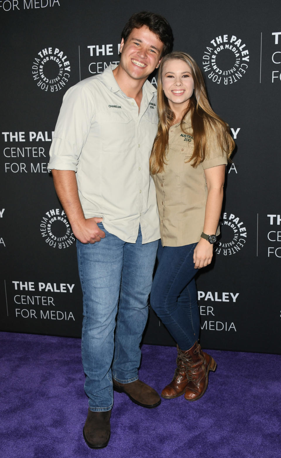 BEVERLY HILLS, CALIFORNIA - MAY 03:  Chandler Powell and Bindi Irwin attend The Paley Center For Media Presents: An Evening With The Irwins: "Crikey! It's The Irwins" Screening And Conversation at The Paley Center for Media on May 03, 2019 in Beverly Hills, California. (Photo by Jon Kopaloff/Getty Images)