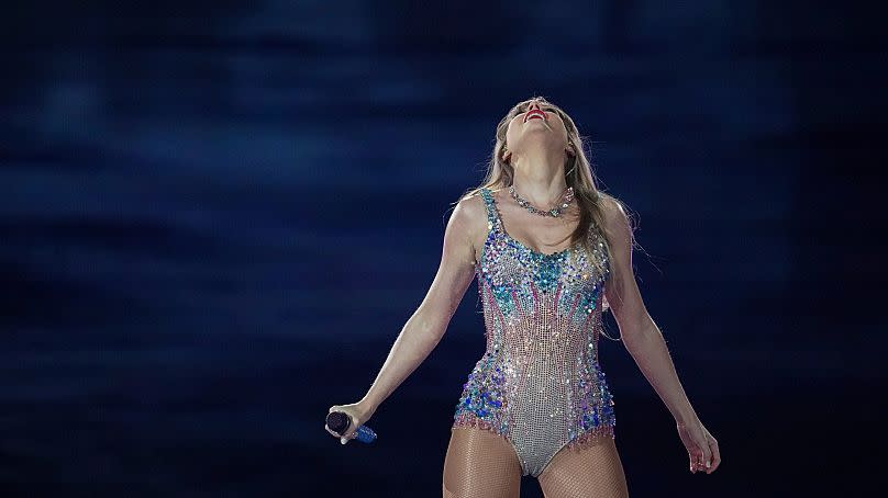 Taylor Swift performs as part of the "Eras Tour" at the Tokyo Dome, Wednesday, Feb. 7, 2024, in Tokyo.