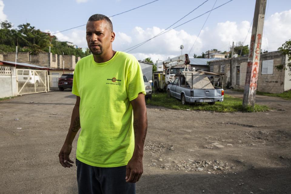 Villa Hugo 1 community leader&nbsp;Oscar Carrion and a small group of other residents restored power to three communities in the spring. (Photo: Carolina Moreno/HuffPost)