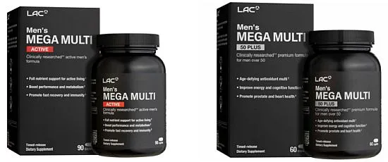 LAC Men’s Mega Multi Active and LAC Men’s Mega Multi 50 Plus