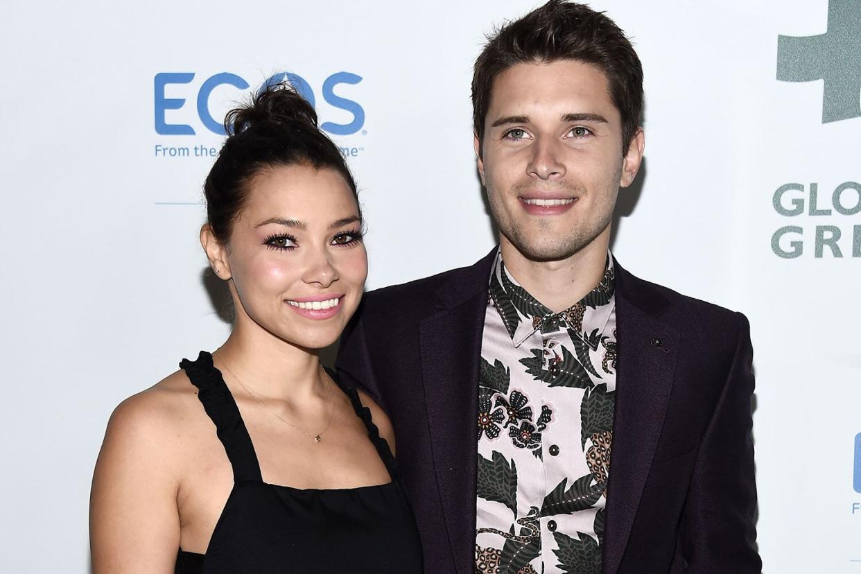 Jessica Parker Kennedy (L) and actor Ronen Rubinstein arrive at the 15th Annual Global Green Pre-Oscar Gala