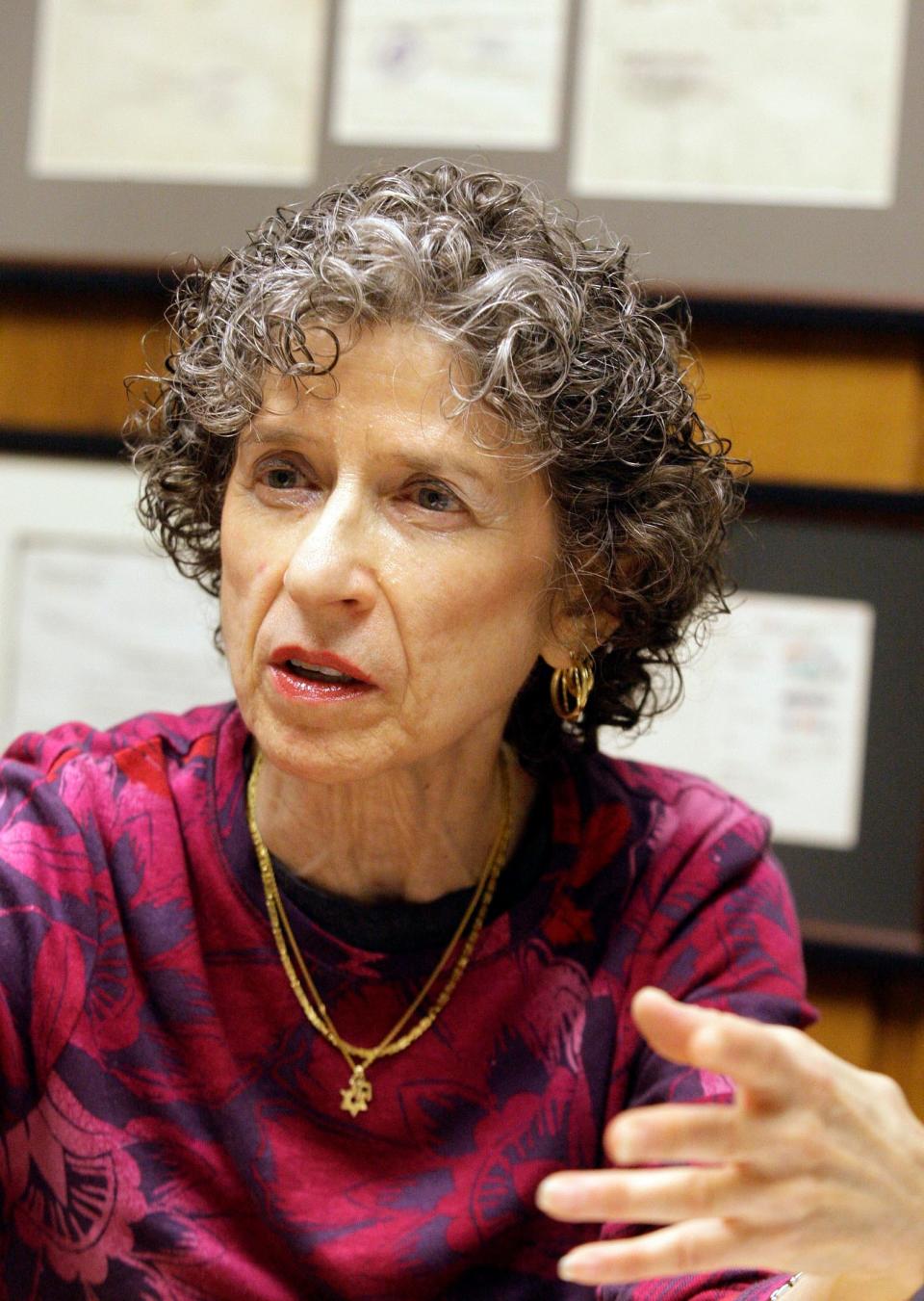 FILE - Martha Warschau talks about her mother, Holocaust survivor Fela Warschau, Thursday, April 4, 2013, in The Fela and Anschel Warschau Room at Mead Public Library in Sheboygan, Wis.