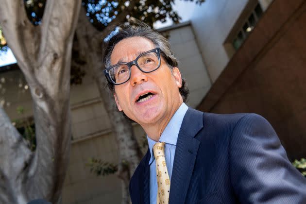 Mathew S. Rosengart speaks to reporters as he leaves the Los Angeles County Courthouse after a scheduled hearing in the Britney Spears guardianship case on July 19, 2021.  (Photo: VALERIE MACON via Getty Images)