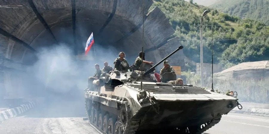 Russian military in South Ossetia in 2008