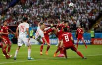 Soccer Football - World Cup - Group B - Iran vs Spain - Kazan Arena, Kazan, Russia - June 20, 2018 Spain's David Silva shoots at goal REUTERS/Jorge Silva