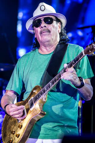 <p>Francesco Castaldo/Archivio Francesco Castaldo/Mondadori via Getty</p> Carlos Santana played guitar on "Sama Pa Ti," released in 1970.