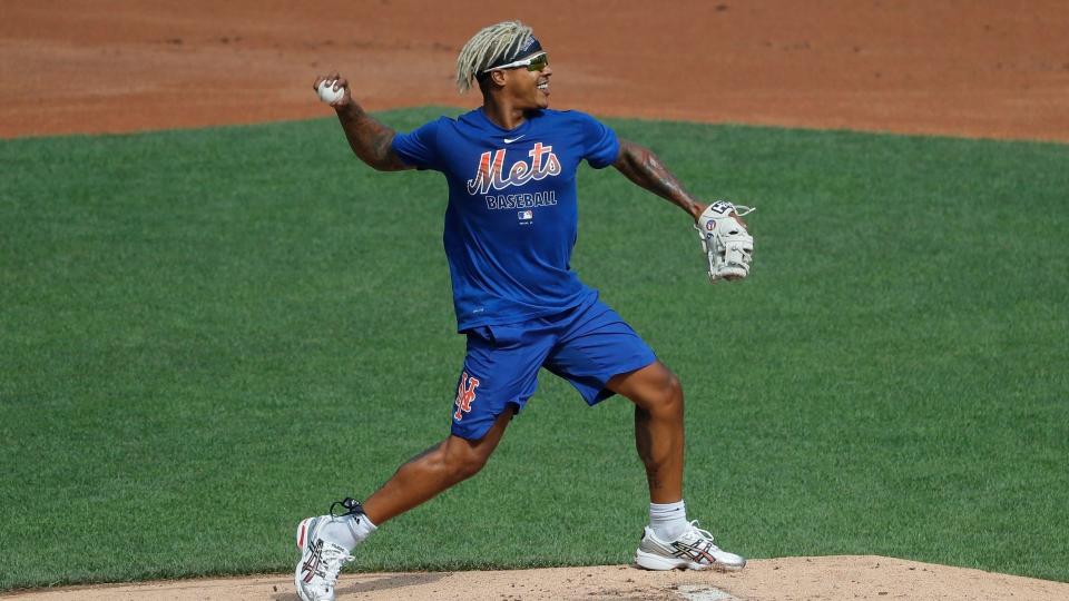 Mandatory Credit: Photo by Seth Wenig/AP/Shutterstock (10702422m)New York Mets starting pitcher Marcus Stroman participates in a baseball workout at Citi Field, in New YorkMets Baseball, New York, United States - 05 Jul 2020.