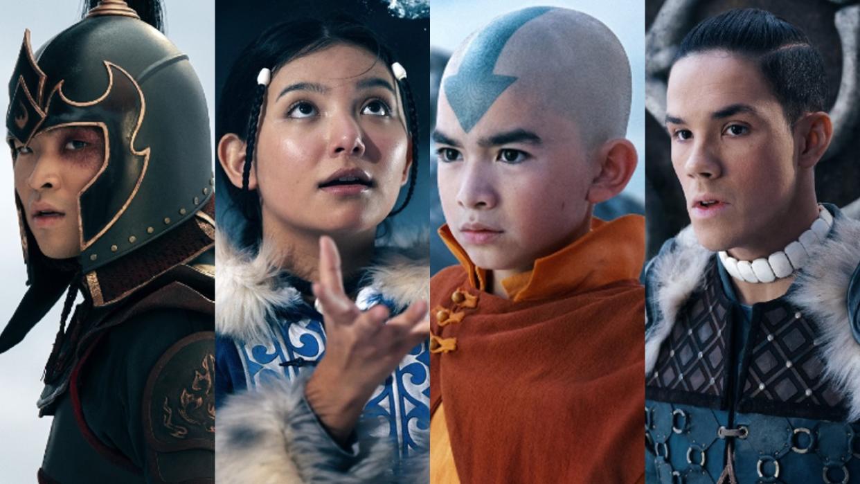  From left to right: Zuko, Katara, Aang and Sokka in the live-action Avatar: The Last Airbender. 