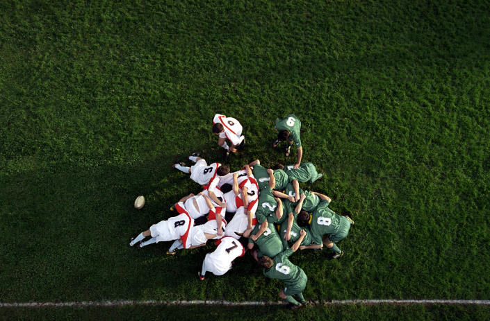 Famous for its scrums, rugby is a contact sport with a high risk of injury. (Stock, Getty Images)