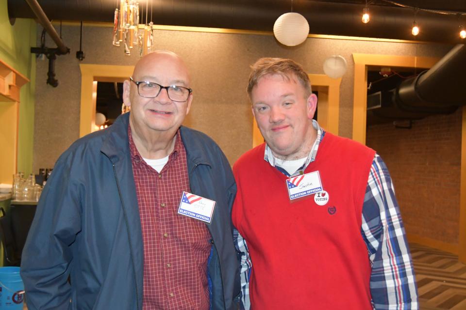 Denne Otte, left, and county GOP chairman Justin Smith attended the Sandusky County Republican Party's election night watch party Tuesday.