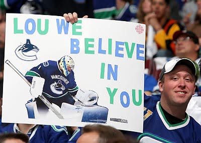 Fans provided plenty of support for Canucks goalie Roberto Luongo