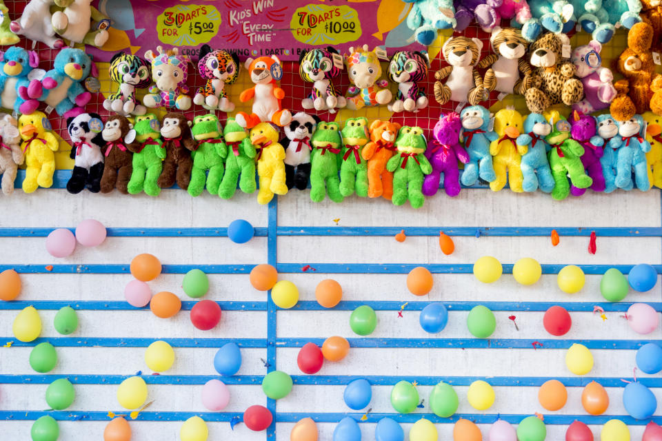 Carnival games at an amusement park